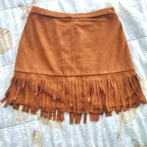 Justice Girls Brown Suede Skirt Sz 8